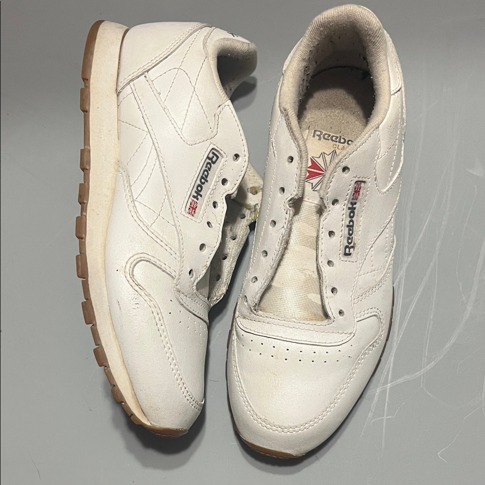 Reebok‎ Men's White and Brown Sneakers